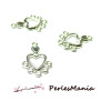 connecteur COEUR LOVE metal couleur ARGENT VIF