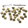 20 coupelles calottes caps fleur carré ( S1114478 ) metal couleur BRONZE, DIY