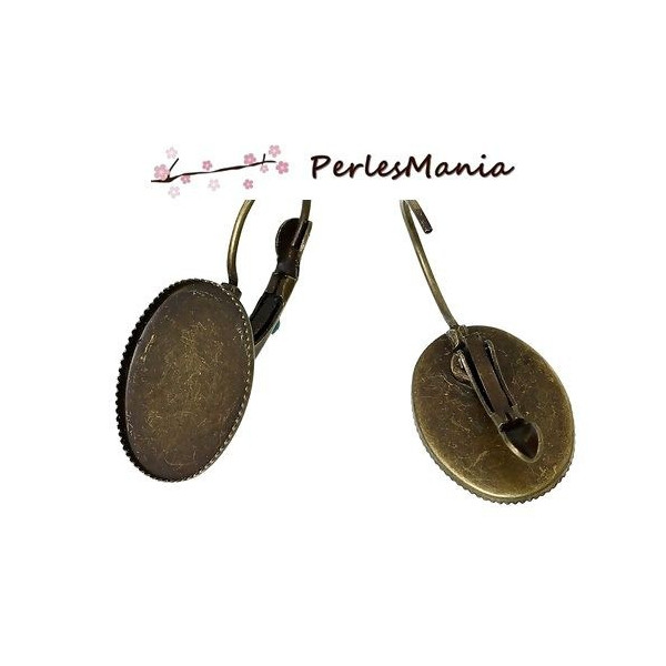 boucle d'oreille DORMEUSE PLATEAU metal couleur BRONZE 13 par 18mm