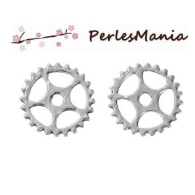 Pax: 100 pendentifs, breloque STEAMPUNK, ENGRENAGE metal ARGENT PLATINE S1177508