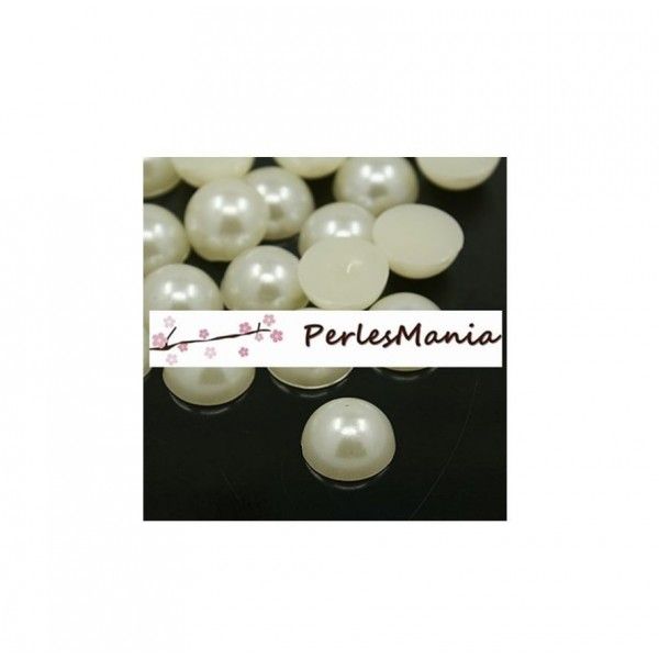400 cabochons demi perle nacré fond plat IVOIRE Nail Art 4mm couleur 22