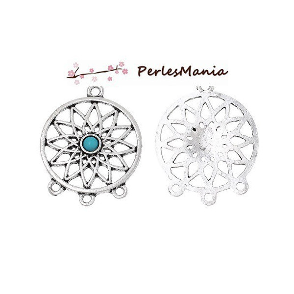 Pendentifs Multiconnecteur Dreamcatcher 34mm – Métal Vieil Argenté