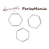 10 pendentifs connecteurHEXAGONE, HEXAGONALE 17 par 15mm ARGENT VIF ( S1186574 )