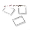 PAX 30 pendentifs ANNEAUX FERMES FORME RECTANGLE metal ARGENT VIF 15x11mm S1186261
