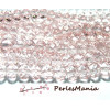 1 fil de 70 perles Rondelles FACETTEES 6 par 8mm Verre ROSE PALE 2J1429