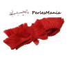 GALON FRANGE EN COTON ROUGE CREATION POMPONS 25mm S1164891