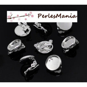 PAX: 20 supports de Boucles d'oreille clips 12mm ARGENTVIF S1122706