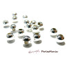 Lot de 25 perles intercalaires 10mm metal couleur ARGENT PLATINE