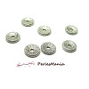 10 perles intercalaires Plates STYLE FLEURS 13mm metal couleur ARGENT ANTIQUE ZN48333