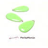 10 SEQUINS EMAILLES FORME GOUTTE D'EAU VERT CLAIR 21mm, DIY