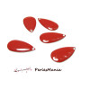 10 SEQUINS EMAILLES FORME GOUTTE D'EAU ROUGE GRENAT 21mm, DIY