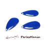 10 SEQUINS EMAILLES FORME GOUTTE D'EAU BLEU OCEAN 21mm, DIY