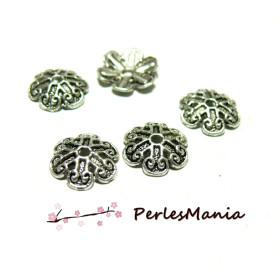 50 embouts calottes coupelles MAYA 12mm metal ARGENT ANTIQUE 2A7229