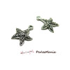 PAX 30 pendentifs breloque ETOILE DE MER metal couleur ARGENT ANTIQUE S1172867