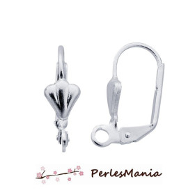 Boucles d’Oreille Dormeuses Éventail 17x10mm – Argent Vif Cuivre Qualité