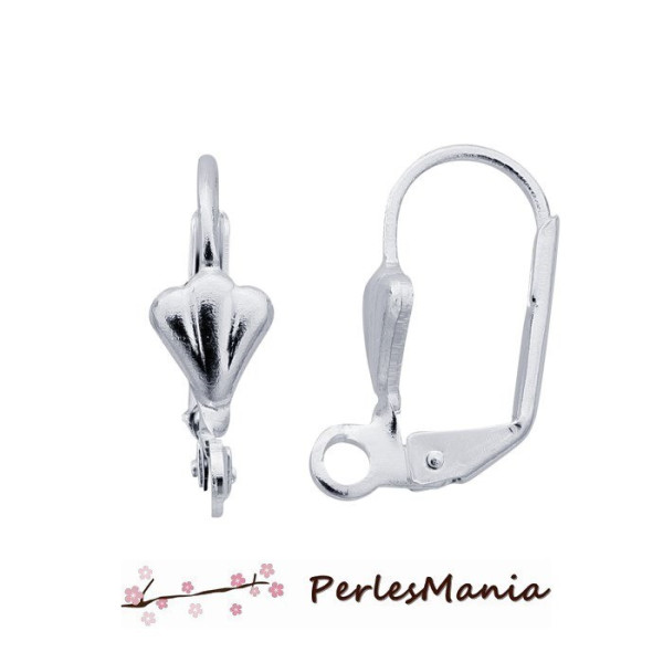 Boucles d’Oreille Dormeuses Éventail 17x10mm – Argent Vif Cuivre Qualité