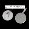 20 pièces boucle d'oreille DORMEUSE PLATEAU metal couleur ARGENT PLATINE 12mm