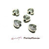 Perles intercalaires FORME SPIRALES COEUR 6mm couleur ARGENT ANTIQUE