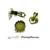 10 supports de Boucles d'oreille clips VAGUE 16mm metal couleur BRONZE
