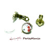 20 pièces: 10 supports de Boucles d'oreille clips VAGUE 16mm BRONZE et 10 cab, DIY