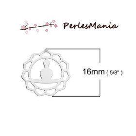 ESTAMPES BOUDHA 16mm ARGENT PLATINE EN ACIER INOXYDABLE S1186316 , DIY pour création de bijoux raffinés