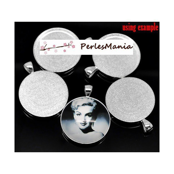 S116995 – Lot de 2 ou 5 Supports de Pendentif Ronds
