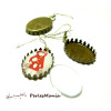 20 pièces: 10 Boucle d'oreille crochet GRIFFE 13 par 18mm 26758 BRONZE et 10 cabochons