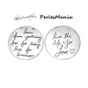 PAX 10 pendentifs MESSAGE SUR MEDAILLE LIVE YOUR LIFE 30mm ARGENT ANTIQUE S1161525