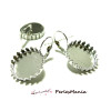 2 supports Boucles d'oreille DORMEUSE griffe A SERTIR 20mm metal couleur ARGENT PLATINE