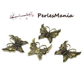Pendentifs Grand Papillon 44x42mm – Métal Bronze