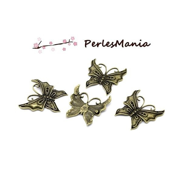 Pendentifs Grand Papillon 44x42mm – Métal Bronze