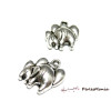 30 pendentifs éléphant maman et bébé 2Y5302 metal ARGENT ANTIQUE