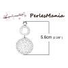 1 pendentif double AJOURE 56mm ARGENT PLATINE ( S1185632 )