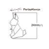 PAX 5 pendentifs, breloque 24mm LAPIN ORIGAMI ARGENT VIF S1182391