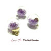 PAX 10 pendentif GLOBES BULLES EN VERRE avec mini perles facettées LAVANDE S1181434