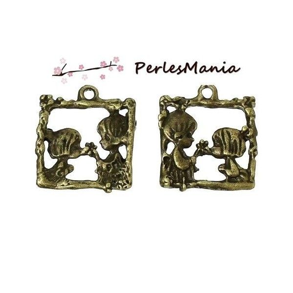 PAX 30 pendentifs breloque ENFANTS metal couleur Bronze S1166106