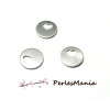 40 PENDENTIFS MEDAILLON COEUR 13mm EN ACIER INOXYDABLE ref 209