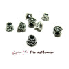 20 coupelles calottes caps FLEURS ARGENT ANTIQUE 8mm ( 2N8360 )