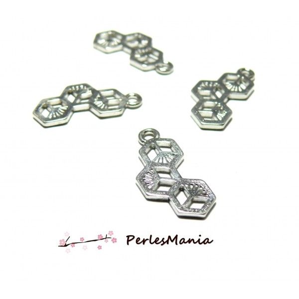 PAX 20 pendentifs PAPYRUS metal ARGENT PLATINE S1181382
