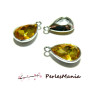 2 pendentifs GOUTTE VERRE FACETTE JAUNE 19mm ( S1185759 )