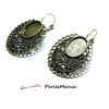 PAX 10 supports Boucles d'oreille DORMEUSE VINTAGE OVALE 14 par 10mm BRONZE S119808