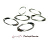 10 PENDENTIFS FORME OVALE CYLINDRIQUE 14 par 29mm metal couleur ARGENT PLATINE H1185