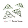 10 PENDENTIFS MULTICONNECTEUR TRIANGLE metal couleur ARGENT ANTIQUE H1119367