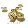 10 RIVETS clous à griffes en ETOILE DANS ROND metal couleur OR 13mm