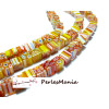 10 pieces perles en verre 8mm Cube Millefiori JAUNE ORANGE H111605