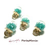 PAX 10 pendentif GLOBES BULLES EN VERRE avec mini perles facettées S1181435