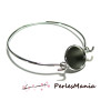 1 support de bracelet JONC PETIT MODELE 14mm ARGENT PLATINE pour collage digitale