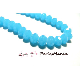 1 fil d'environ 70 Rondelles ABACUS BLEU CIEL OPAQUE FACETTES 8 par 10mm 2J1421