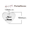 PAX 5 ESTAMPES PENDENTIF MERCI MAMAN ARGENT PLATINE EN ACIER INOXYDABLE S1185196