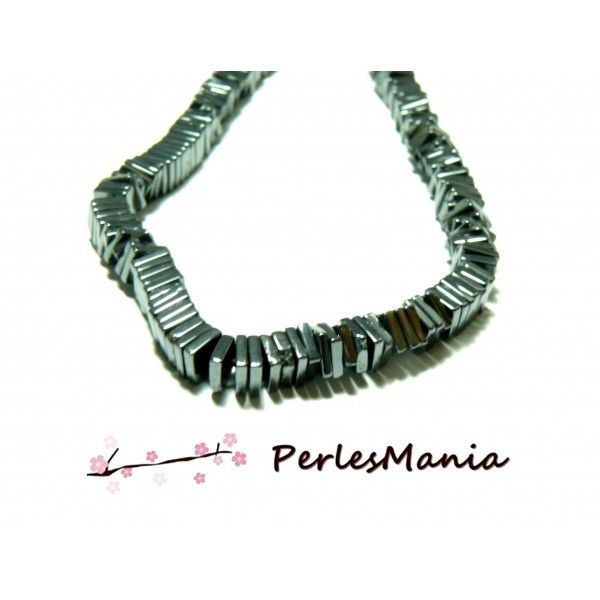 20 perles intercalaire Hématite CARRE plat 4mm Gris metallisé H1071